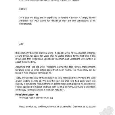 Lesson 1 Page 7 Again I Say Rejoice Philippians Bible Study Workbook