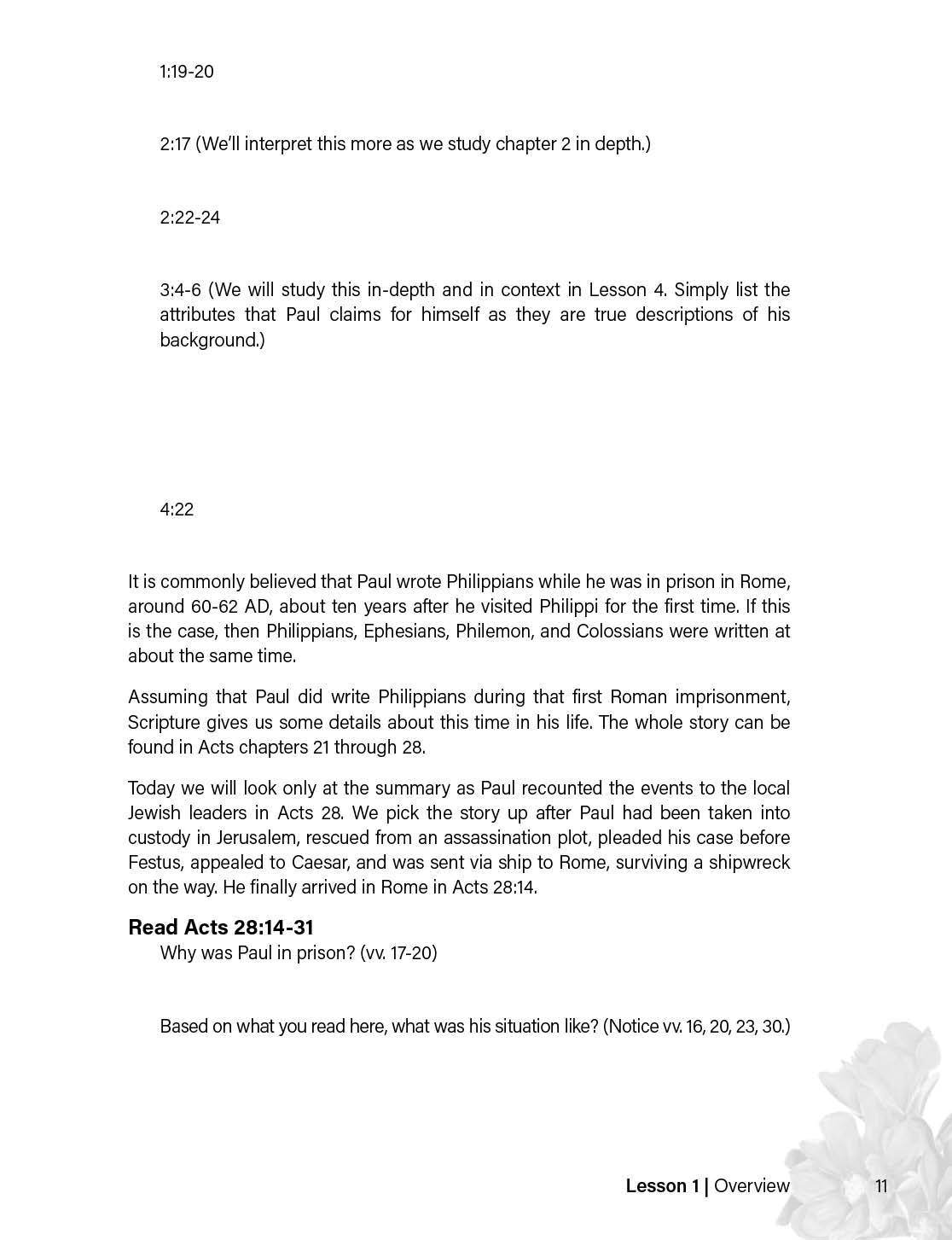 Again I Say Rejoice: An Inductive Bible Study of Philippians 11 Lesson 1 Page 7 Again I Say Rejoice Philippians Bible Study Workbook