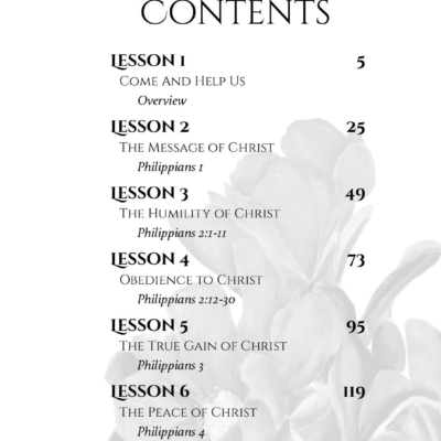 Contents Page Again I Say Rejoice Philippians Bible Study Workbook