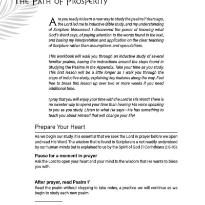 Lesson 1 Page 2 Call to Worship Psalms Study Workbook