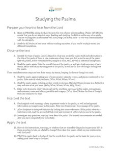 Free Bible Study Resources 5 Bible study guide for Psalms
