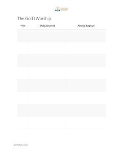Free Bible Study Resources 2 The God I Worship Keyword chart